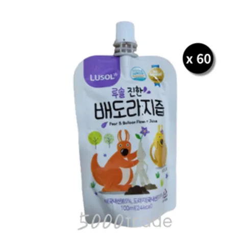 루솔 진한 배도라지즙 아이간식 건강즙 100ml x 60포, 루솔 진한배도라지즙 60포 선물세트, 60개