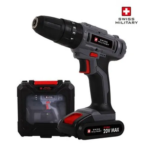 스위스밀리터리 20V MAX 리튬이온 무선 햄머 드릴 SML-1800I, 1개