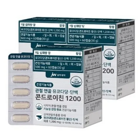 jw 중외제약 콘드로이친 1200 관절 콘트로이친 콘도로이친 추천 건강식품 효능 3개, 60정