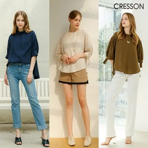 [런칭가 89000원] 크레송CRESSON 21S/S 썸머 모달 블렌디드 블라우스 2종