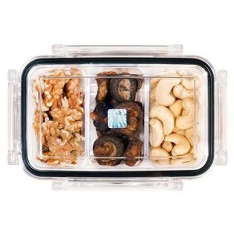 뚜껑이 있는 밀폐 식품 보관 용기(21.5 + 751.3g(7.5 + 25.3 온스) 탈착식 박스 5개) - 트라이탄 100% | BPA 프리 | 캔디 및 견과류 정리함 | 과일