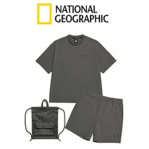 내셔널지오그래픽 2024 트레이닝 세트 반팔 반바지 남자 여자 운동복 헬스복 국내정품 우븐