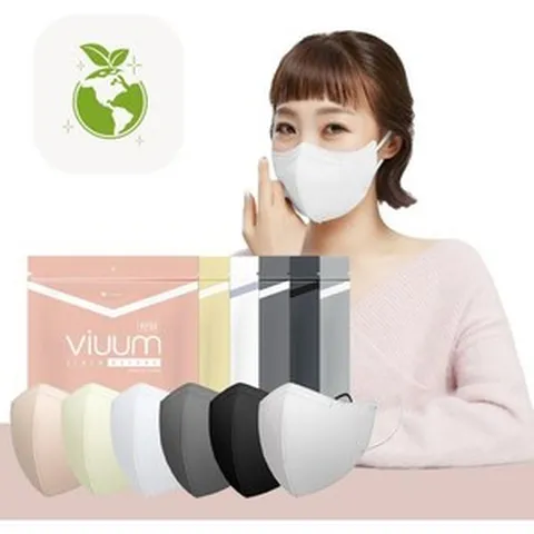 25pcs 비움 디럭스 코리안 페이스 컬러 마스크 – 부드럽고 내구성이 뛰어난 성인용 2D 4단 필터 6컬러 핑크베이지중, White-medium