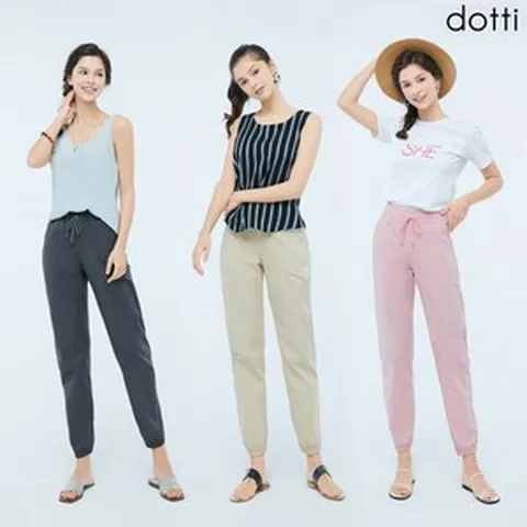 [도티 dotti] 도티 썸머 여성 코튼 컬러 조거팬츠 3종 (조거팬츠 여름팬츠 밴딩팬츠)