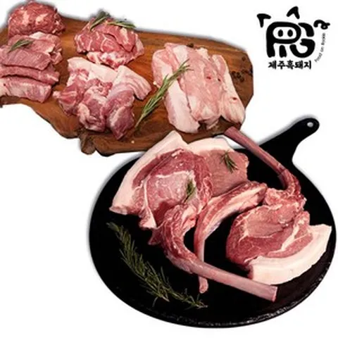 [냉장직송]제주흑돼지 HACCP 당일도축 / 돈마호크 오겹살 목살 항정살 가브리살 갈매기살 꼬들살 뽈살 / 뒷고기 실속모듬, 제주흑돼지 실속모듬 1kg, 1개