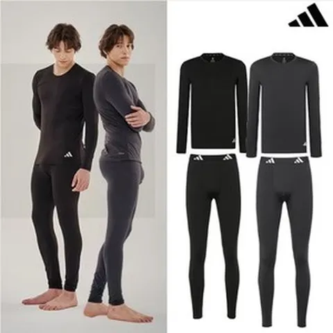 [아디다스] 언더웨어 남성 기모 웜웨어 상하의 세트