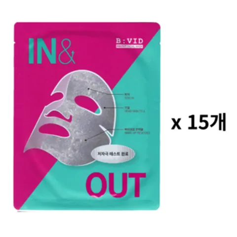 바이비드 인앤아웃 마스크팩, 3개, 15개입