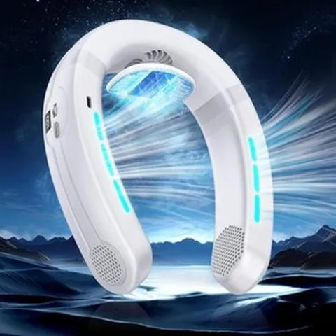 넥에어컨 【2024 혁신적인 디자인의 】 휴대용 목 선풍기 100단 웨어러블 에어컨 여행가정외박 선물.