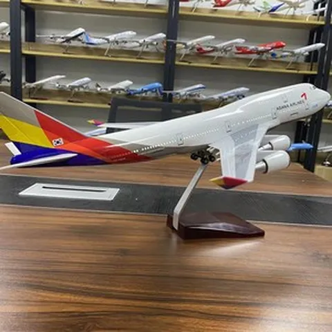 니하오구매대행 1:150 아시아나항공 보잉 747-400 비행기 여객기 모형 피규어 다이캐스트, 일반형