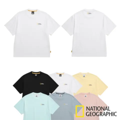 (국내매장판) 2025 내셔널지오그래픽 수피마 세미오버핏 수피마 반팔 티셔츠 / 남자 여자 공용 커플티 라운드넥 반팔티