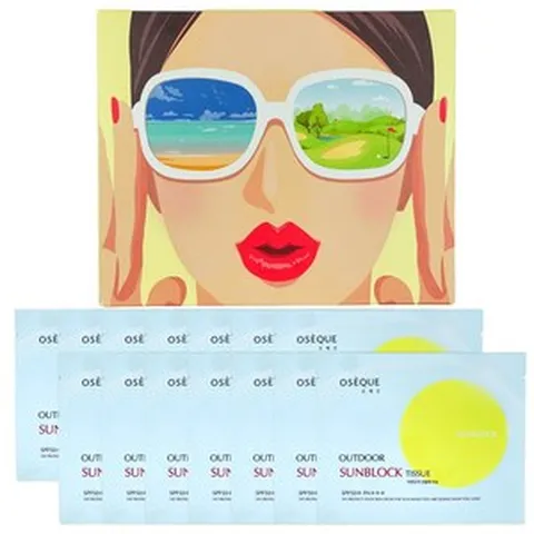 오제끄 아웃도어 선블록 티슈 1BOX (14매입) 7g, 14매입
