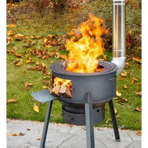 야외용 화로대 전원주택 가든 아궁이 화로 장작 캠핑 난로 장박 대형 개인 캠핑장 바베큐, 1. 화로대 35cm+1.5두께+(스토브)