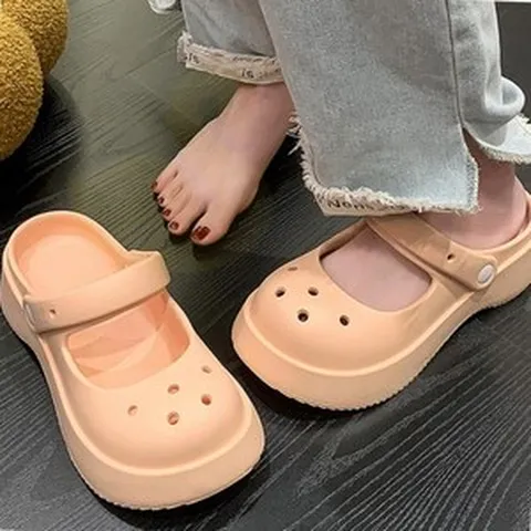 GOS 통굽 샌들 235-240MM 핑크 굽샌들