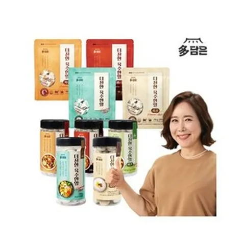 다담은 더진한 육수한알 병용기형 · 파우치형 혼합구성 1+1, 병 마라 (4g x 55정), 파우치 치킨 (4g x 20정)