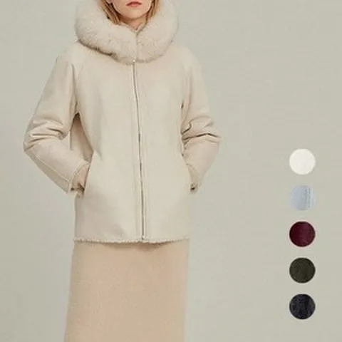 루나코어스 폭스 트리밍 리버시블 인조 후드 무스탕 LMCE3JK60790 마감임박!!!