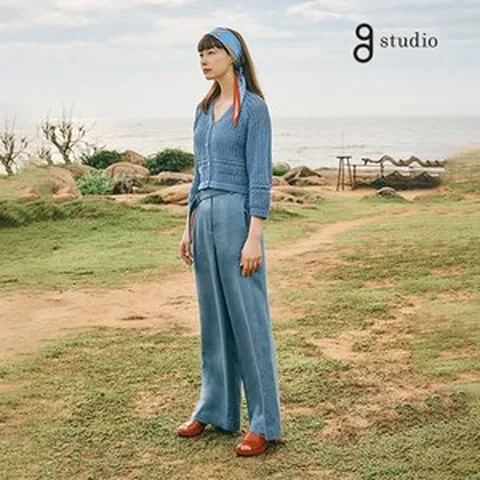 지스튜디오 25SS 프렌치 린넨100 세미와이드팬츠