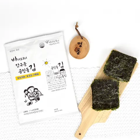 [가가호직거래]구운 곱창돌김 (무조미 무사카린 HACCP인증), 3개, 17g