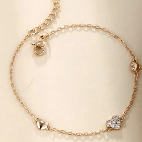 시르겜스 14k 도금 하트 지르콘 여성용 팔찌 XD-1290