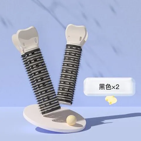 청담고데기 청담스타일 볼륨 헤어브러쉬 올스마일 루트 솜털 아티팩트 헤드 흔적 없음, 헤어디자이너 추천 블랙  스틱 2개