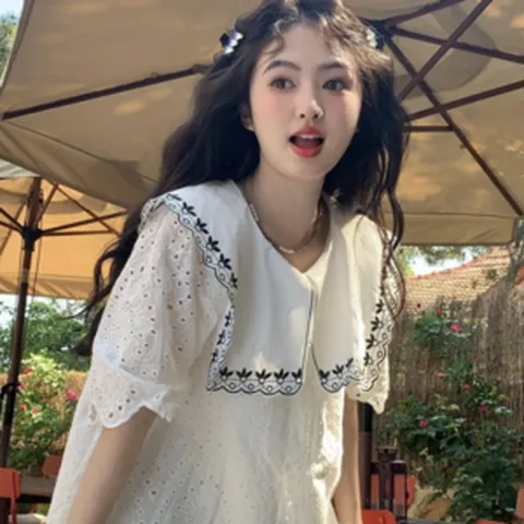 미니 펀칭 원피스 여자원피스 여름원피스 데일리원피스 펀칭원피스 여자여름원피스 미니원피스 펀칭블라우스 여름블라우스 세일러카라 세일러카라원피스
