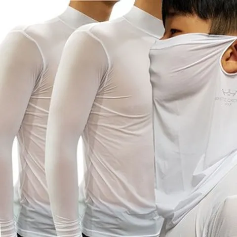 [화이트크라운골프] 명품 남성 냉감 초경량 얇은 터틀넥골프이너웨 세트판매 3종 (이너+이너+마스크)