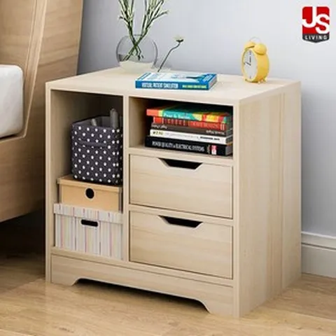 JS리빙 침대 옆 협탁 서랍장 침실 2단 수납장 인테리어 원목 베드 사이드 테이블 소파 보조 티테이블 거실 미니 정리함 사물함 북선반 @JS리빙 <Model : Bel-892us>, BELUS_1개_수납공간