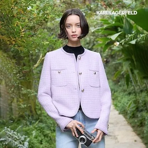 [온플] 칼라거펠트 25SS 클래식 트리밍 트위드 자켓