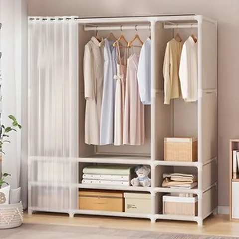 헤이빌리 조립식 옷장 커튼 옷걸이 행거