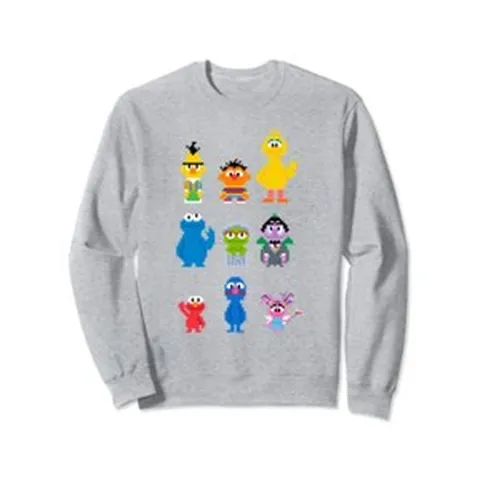 Sesame Street 세서미 스트리트 오리지널 남여공용 8비트 그룹 긴팔티