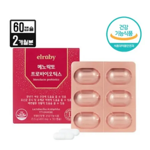 엘루비 메노락토 프로바이오틱스 휴온스 갱년기 여성 유산균 YT1 450mg x 30캡슐, 30정, 3개