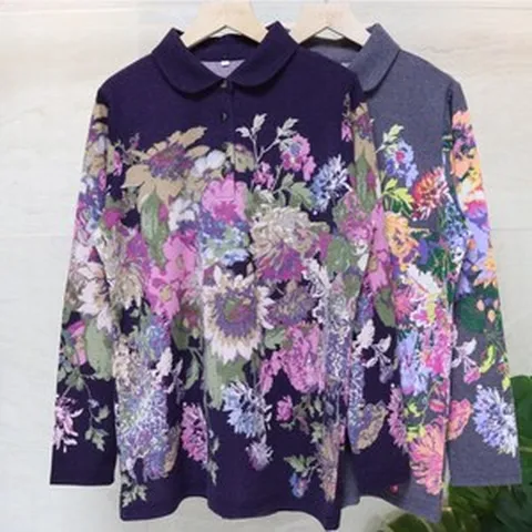 할머니옷 국화 가을꽃 티셔츠 70대 80대 어르신옷 칠순팔순 선물