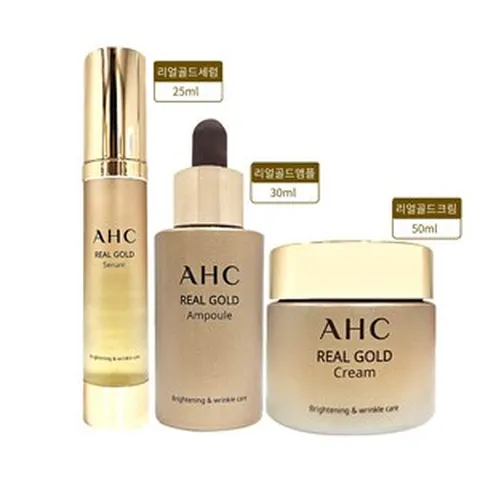 [AHC] 에이에이치씨 리얼골드 3종(세럼 앰플 크림) 기초세트, AHC로얄콜라겐2종 크림50ml+앰플30ml, 1개