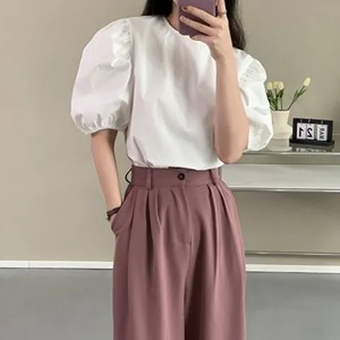 티블라우스 퍼프블라우스 제이플로우 브라우스 티블라우스