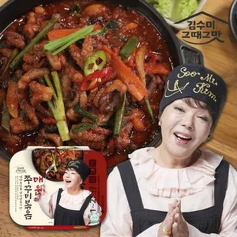 [쇼핑엔티] 김수미 그때그맛 매운 쭈꾸미 볶음 4팩, 4개, 300g