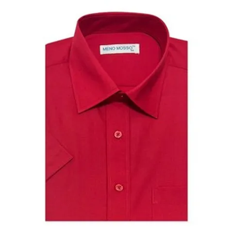 S1064 남자 반팔 레드 와이셔츠 남성 무지 남방 기본 여름 드레스셔츠