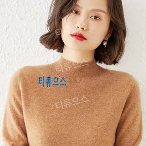 캐시미어니트 캐시미어 고비 니트 가디건 여성 스웨터 풀오버 겨울 점퍼 터틀넥, 중회, 1개