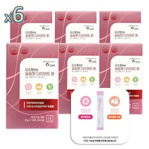 김소형 다이어트 슬림핏 다이어트환 가르시니아 캄보지아 차전자피 식이섬유 체지방 칼로리 컷 탄수화물 컷팅제 14포, 6박스