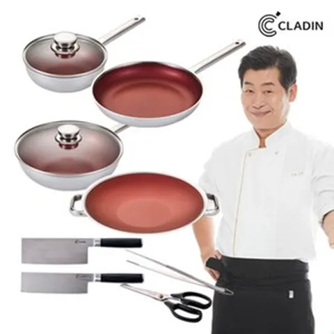 [클래딘] 이연복 쉐프 베네핏 스테인리스 프라이팬 10종 세트, 1개