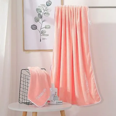 목욕수건 성인에 수건 건발 수건 2종 세트 몸통 어른 목욕수건 부드럽다, 청춘파 핑크, 수건 한 장【35CM*75CM】:【핸드폰 미니 스탠드, 1개