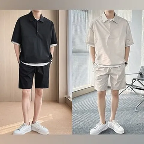 남친룩 남자 여름 쿨 반팔티셔츠 반바지 세트