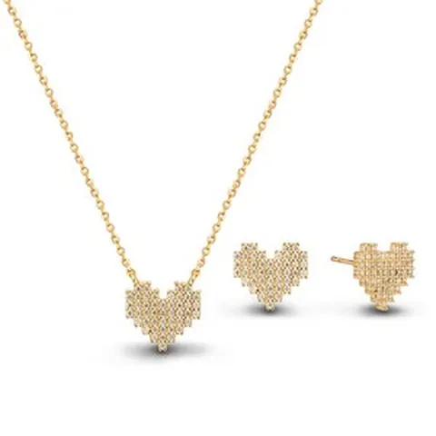 18K 밀레니엄하트 귀걸이&목걸이 세트(GoldPin) SB-1090-Y
