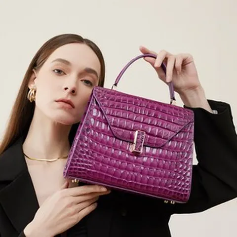 고급 악어 패턴 핸드백 버클백 스퀘어백 크로스백