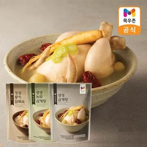 목우촌 생생 삼계탕1kg+녹두삼계탕1kg+황기닭백숙1kg, 1개, 1kg