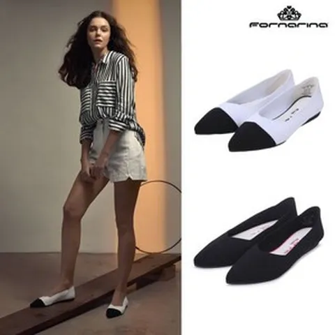 [포나리나] 니트 무봉제 1.5cm 플랫 슈즈 F191SE82