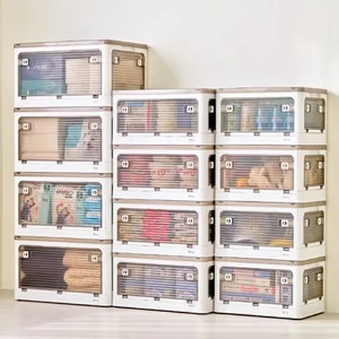 접이식 오픈도어 옷 정리함 폴딩박스 리빙박스 55L