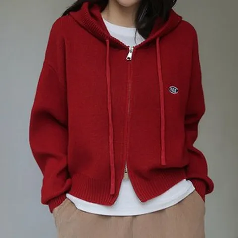 시크폭스 (후드ver.)코스에그 자수 투웨이 니트집업 후드가디건687082