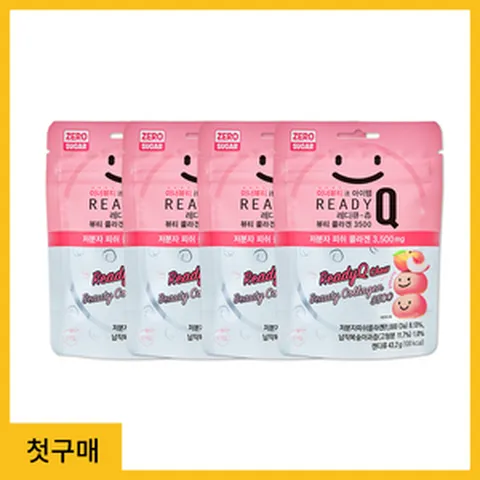 [첫구매] 레디큐 츄 뷰티 콜라겐 3500 저분자 피쉬콜라겐 납작복숭아 구미 젤리 체험딜, 43.2g, 4개