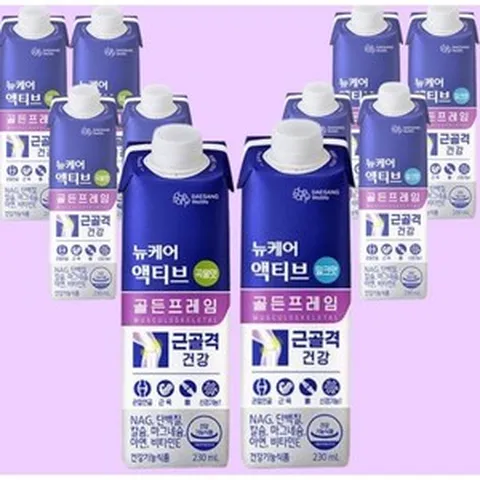뉴케어 액티브 골든프레임 곡물맛 밀크맛 230ml x 10(곡물맛5개+밀크맛5개), 4세트