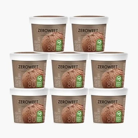 [본사직영] 펄세스 제로윗 당제로 아이스크림 미니컵 초콜릿, 8개, 100ml