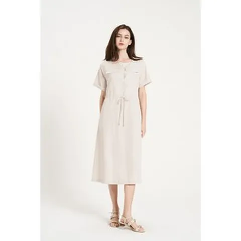 [DOHO] 린넨 블렌드 드로우스트링 원피스 (DX5OP650)